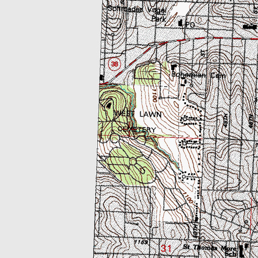 Topographic Map of Hitchcock Park, NE