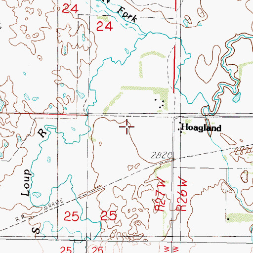 Topographic Map of Hoagland, NE