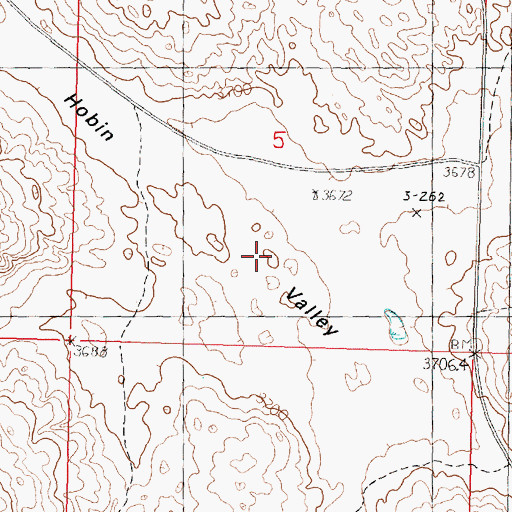 Topographic Map of Hobin Valley, NE