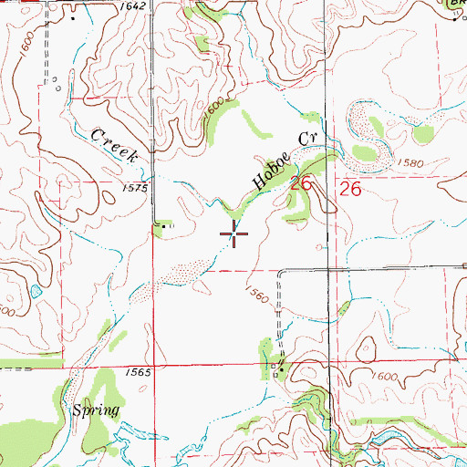 Topographic Map of Hoboe Creek, NE
