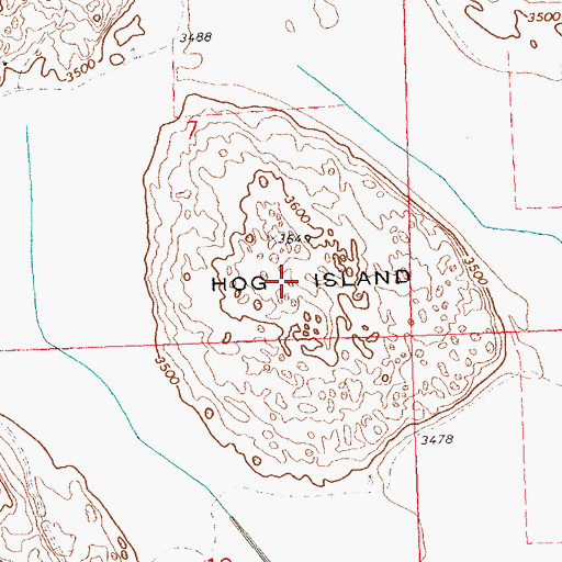 Topographic Map of Hog Island, NE