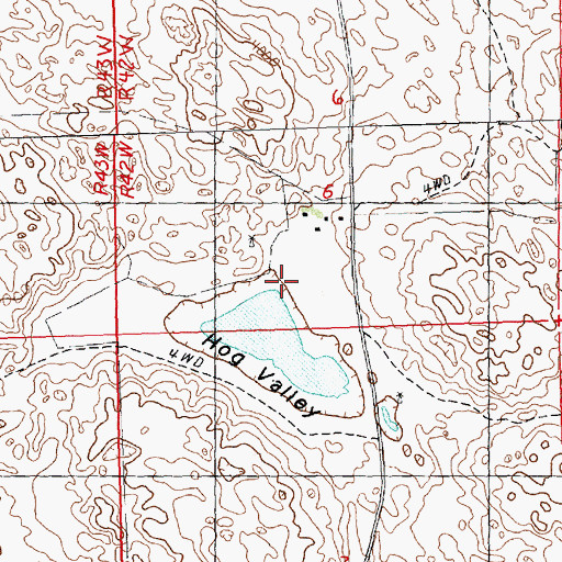 Topographic Map of Hog Valley, NE