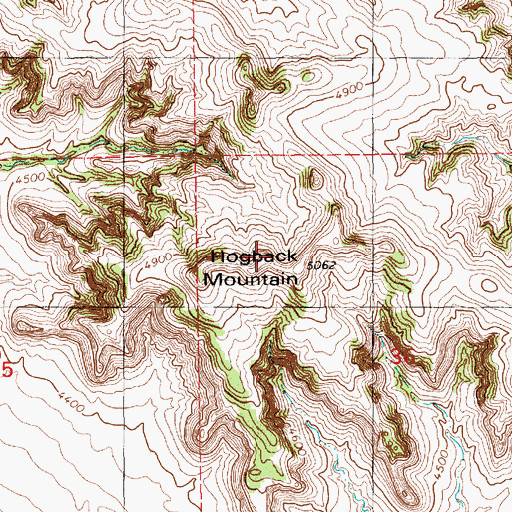 Topographic Map of Hogback Mountain, NE