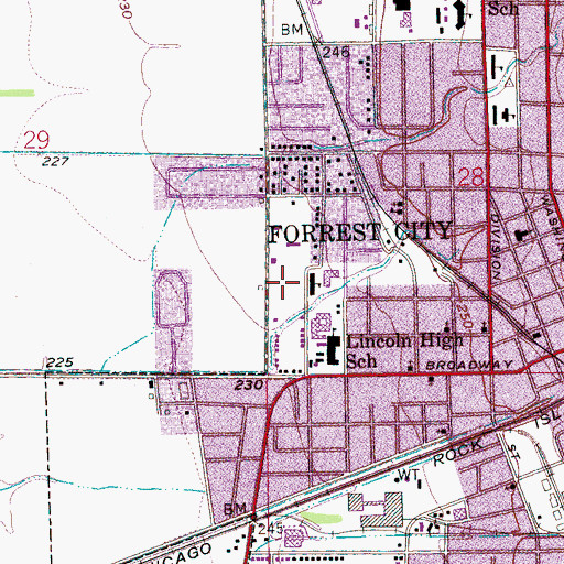 Topographic Map of Stewart Elementary School, AR