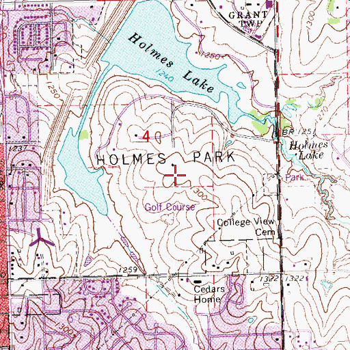 Topographic Map of Holmes Park, NE