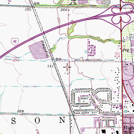 Topographic Map of Central Elementary School, AR