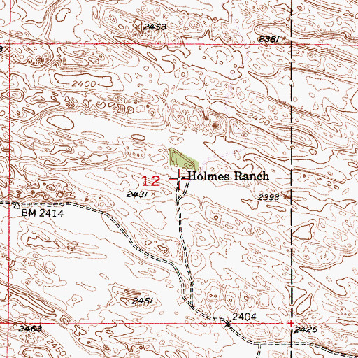 Topographic Map of Holmes Ranch, NE