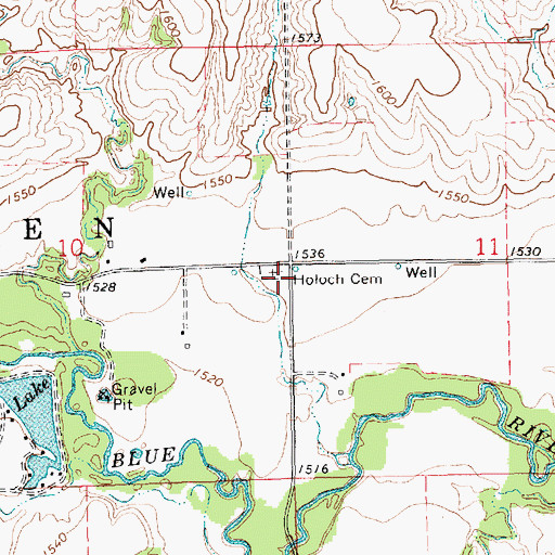 Topographic Map of Holoch Cemetery, NE