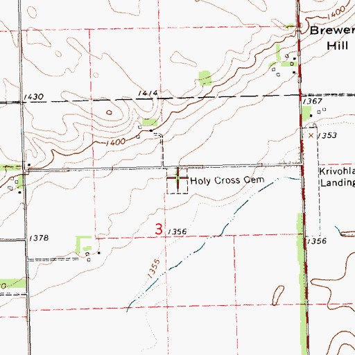 Topographic Map of Holy Cross Cemetery, NE