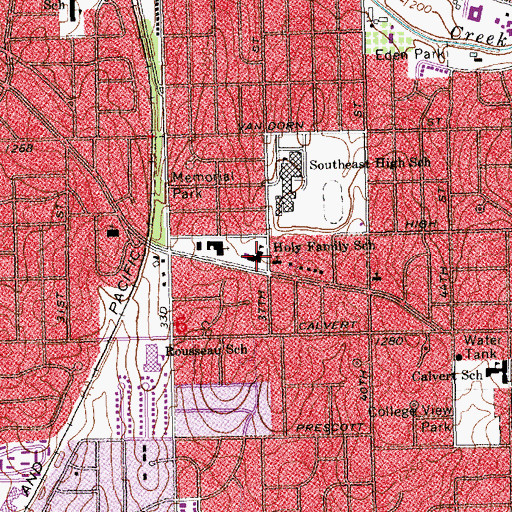 Topographic Map of Holy Family School, NE