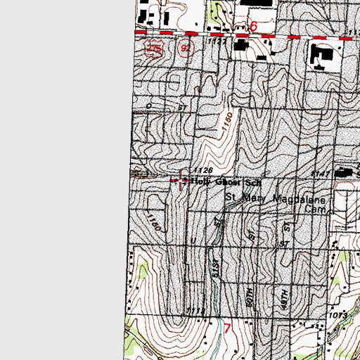 Topographic Map of Holy Ghost Parish School, NE