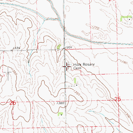 Topographic Map of Holy Rosary Cemetery, NE