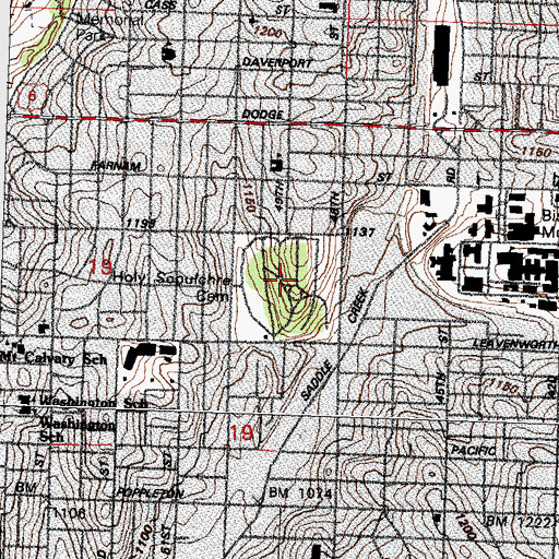 Topographic Map of Holy Sepulchre Cemetery, NE