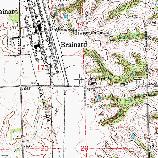 Topographic Map of Holy Trinity Cemetery, NE