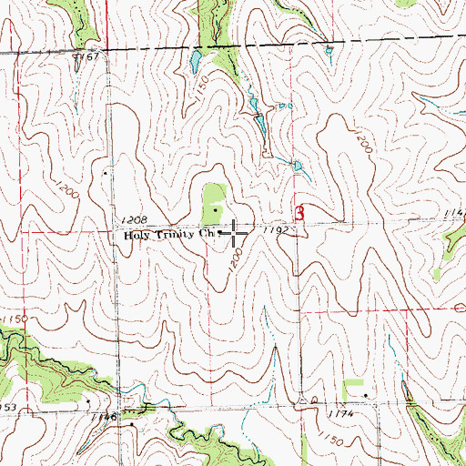 Topographic Map of Holy Trinity Church, NE