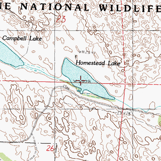 Topographic Map of Homestead Lake, NE