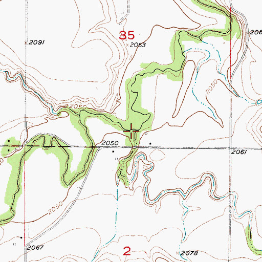 Topographic Map of Honey Creek, NE