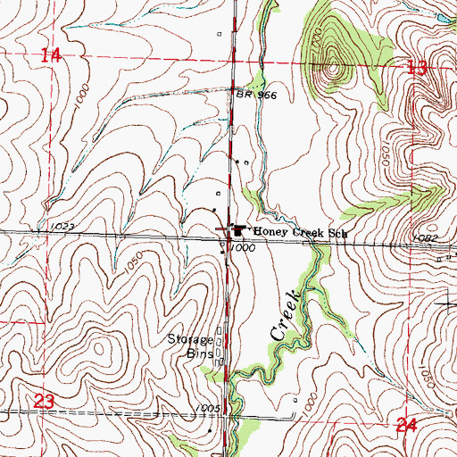 Topographic Map of Honey Creek School, NE