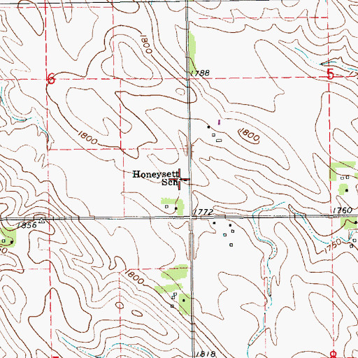 Topographic Map of Honeysett School, NE