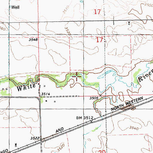 Topographic Map of Hooker Creek, NE
