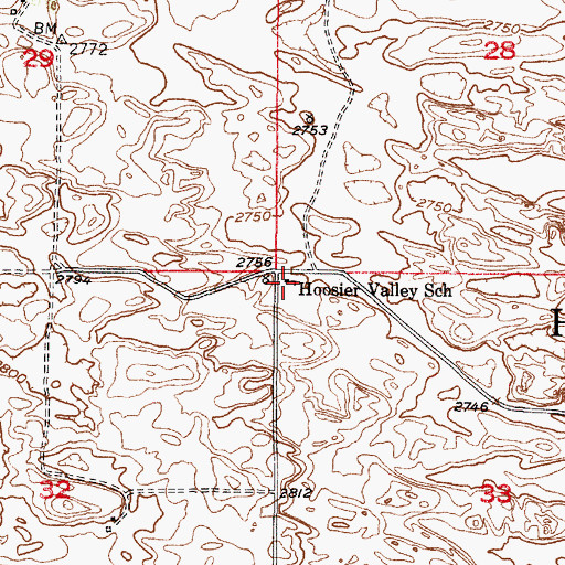 Topographic Map of Hoosier Valley School (historical), NE