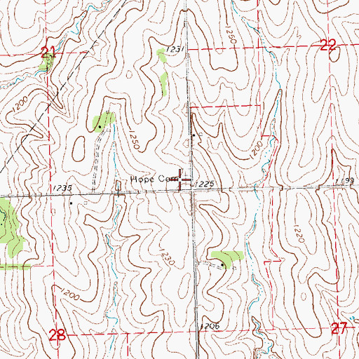 Topographic Map of Hope Cemetery, NE