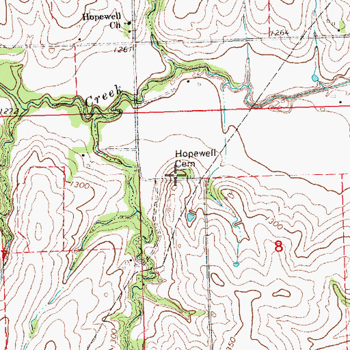 Topographic Map of Hopewell Cemetery, NE