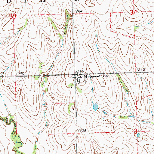 Topographic Map of Hopewell Church, NE