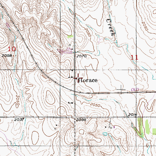 Topographic Map of Horace, NE