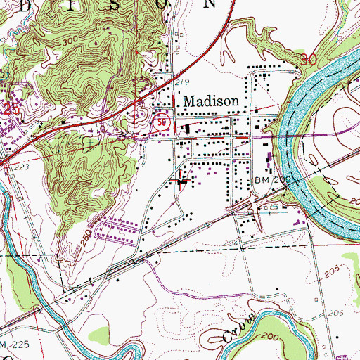 Topographic Map of Madison-Butler Elementary School, AR