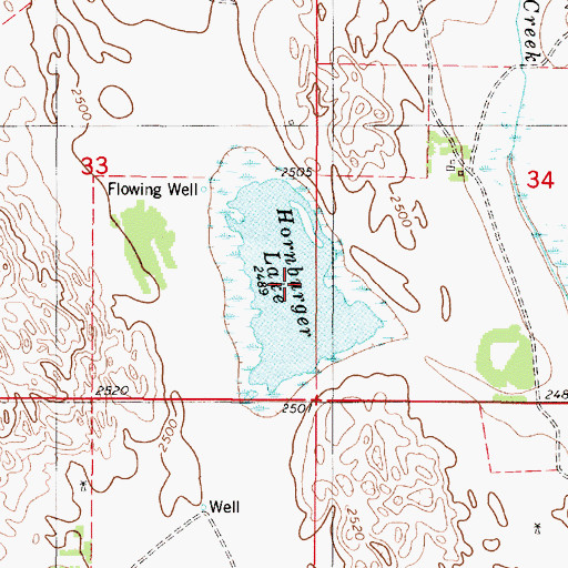 Topographic Map of Hornburger Lake, NE