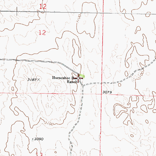 Topographic Map of Horseshoe Bar Ranch, NE