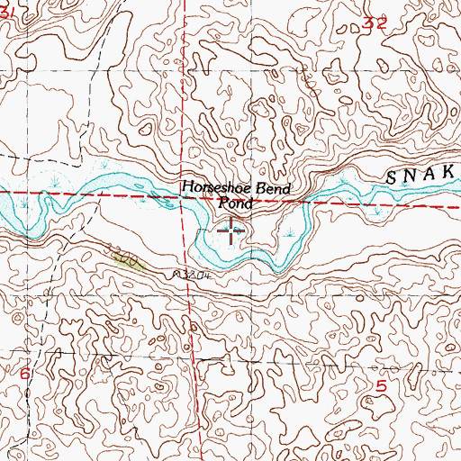 Topographic Map of Horseshoe Bend Pond, NE