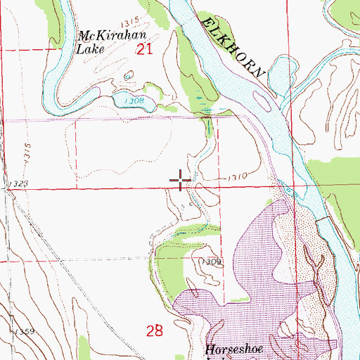 Topographic Map of Horseshoe Lake, NE