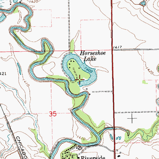 Topographic Map of Horseshoe Lake, NE