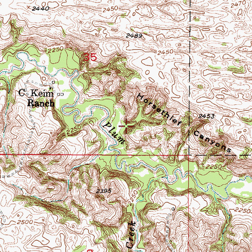 Topographic Map of Horsethief Canyons, NE