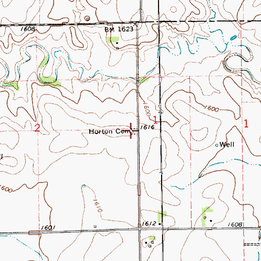 Topographic Map of Horton Cemetery, NE