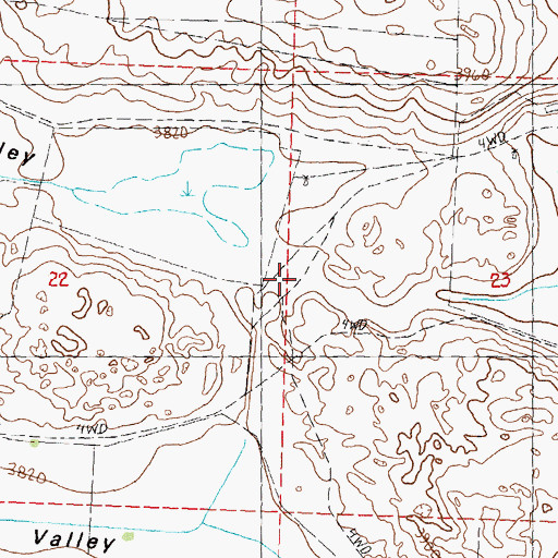 Topographic Map of Hospital Valley, NE