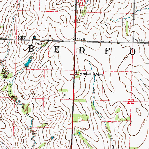 Topographic Map of Howell Cemetery, NE