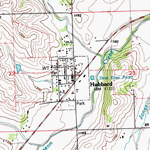 Topographic Map of Hubbard, NE