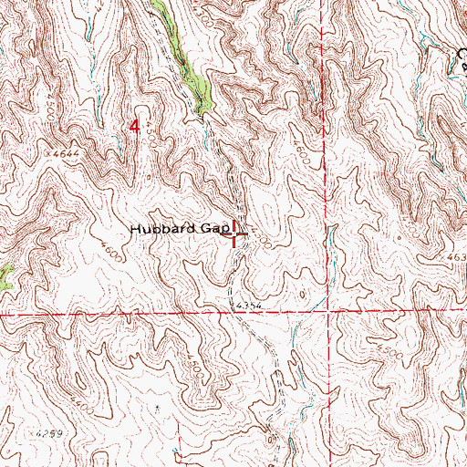 Topographic Map of Hubbard Gap, NE