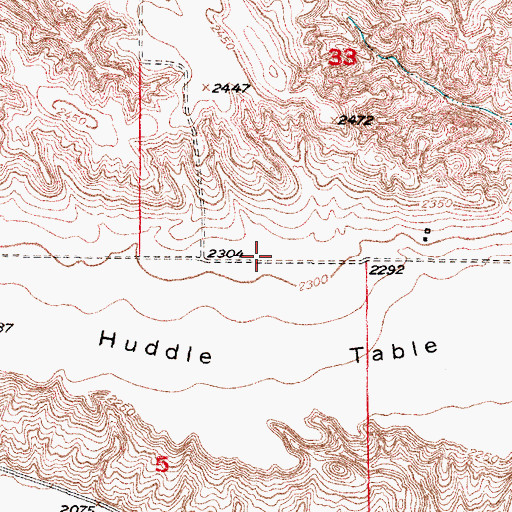 Topographic Map of Huddle Table, NE
