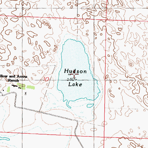 Topographic Map of Hudson Lake, NE
