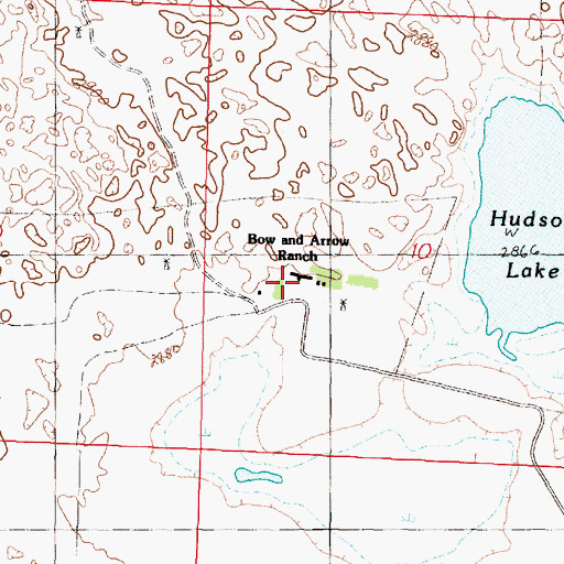 Topographic Map of Bow and Arrow Ranch, NE