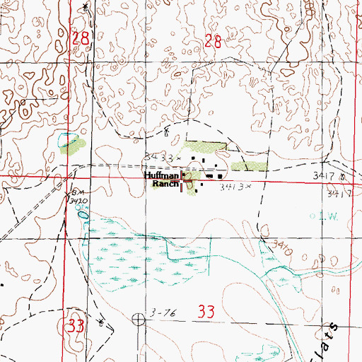 Topographic Map of Huffman Ranch, NE