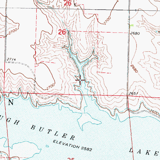 Topographic Map of Hugh Butler Lake, NE