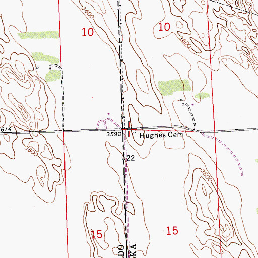 Topographic Map of Hughes Cemetery, NE