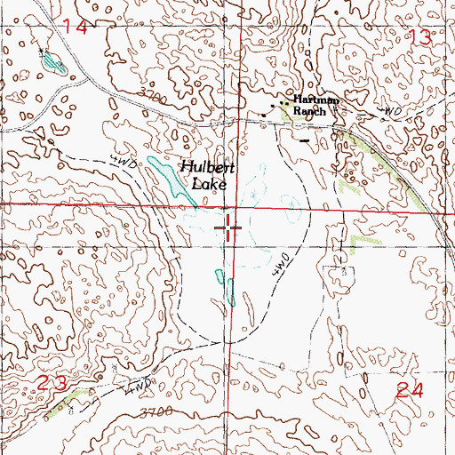 Topographic Map of Hulbert Lake, NE