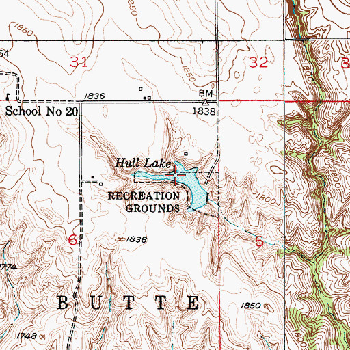 Topographic Map of Hull Lake, NE