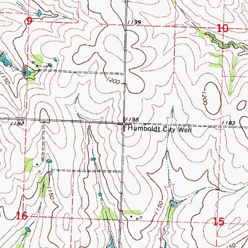Topographic Map of Humboldt City Well, NE